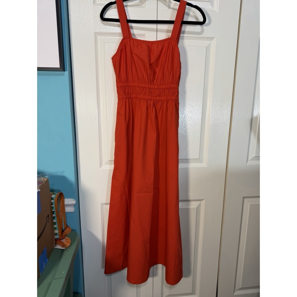 Loft Women's Maci Dress Poplin Strappy Red Size 0